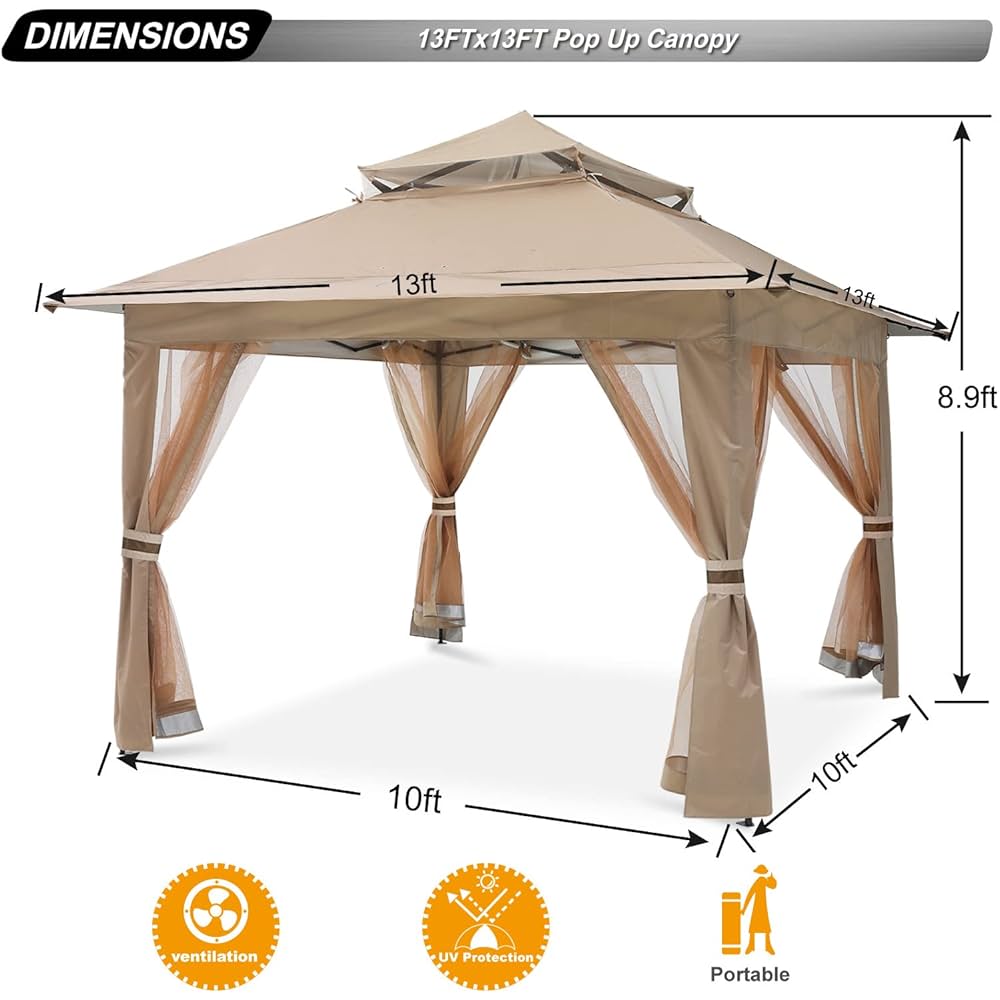 Amazon | ABCCANOPY タープテント 風抜け ガゼボ 大型テント 8